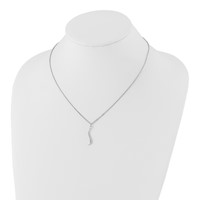 White Ice Sterling Silver Rhodium-plated Swirl Diamond Necklace with 2 Inch Extender, 18" view 4