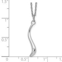 White Ice Sterling Silver Rhodium-plated Swirl Diamond Necklace with 2 Inch Extender, 18" view 3