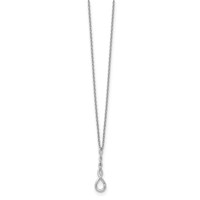 White Ice Sterling Silver Rhodium-plated Twisted Diamond Accent Necklace with 2 Inch Extender, 18" view 2