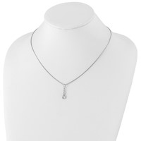 White Ice Sterling Silver Rhodium-plated Twisted Diamond Accent Necklace with 2 Inch Extender, 18" view 4