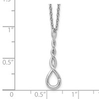 White Ice Sterling Silver Rhodium-plated Twisted Diamond Accent Necklace with 2 Inch Extender, 18" view 3