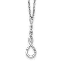 White Ice Sterling Silver Rhodium-plated Twisted Diamond Accent Necklace with 2 Inch Extender, 18" view 1