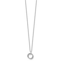 White Ice Sterling Silver Rhodium-plated Diamond Three Ring Necklace with 2 Inch Extender, 18" view 2