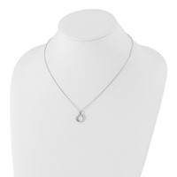 White Ice Sterling Silver Rhodium-plated Diamond Three Ring Necklace with 2 Inch Extender, 18" view 4