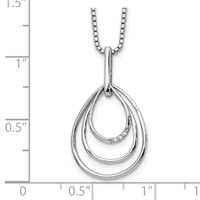 White Ice Sterling Silver Rhodium-plated Diamond Fancy Teardrop Necklace with 2 Inch Extender, 18" view 3