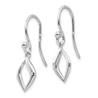 White Ice Sterling Silver Rhodium-plated Diamond Shepherd Hook Earrings view 2