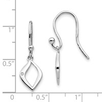 White Ice Sterling Silver Rhodium-plated Diamond Shepherd Hook Earrings view 4