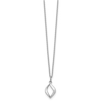 White Ice Sterling Silver Rhodium-plated Diamond Necklace with 2 Inch Extender, 18" view 2