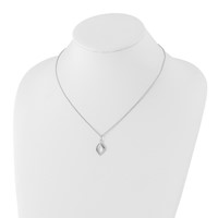White Ice Sterling Silver Rhodium-plated Diamond Necklace with 2 Inch Extender, 18" view 4