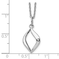 White Ice Sterling Silver Rhodium-plated Diamond Necklace with 2 Inch Extender, 18" view 3