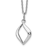 White Ice Sterling Silver Rhodium-plated Diamond Necklace with 2 Inch Extender, 18" view 1