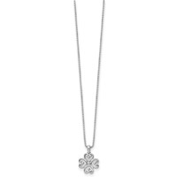 White Ice Sterling Silver Rhodium-plated Diamond 4 Heart Necklace with 2 Inch Extender, 18" view 2