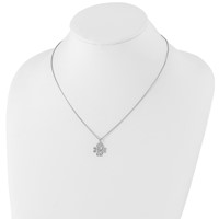 White Ice Sterling Silver Rhodium-plated Diamond 4 Heart Necklace with 2 Inch Extender, 18" view 4
