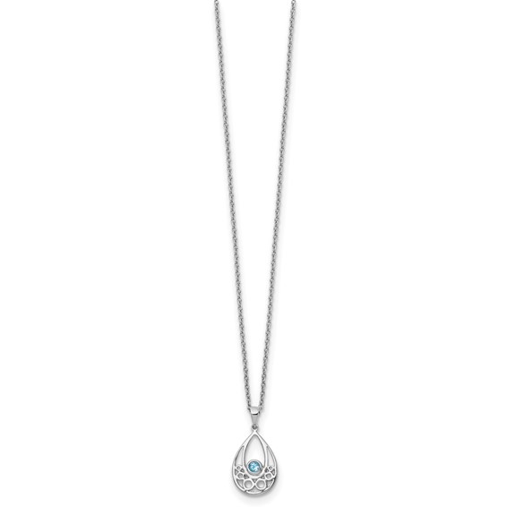White Ice Diamond and Gemstone Teardrop Necklace