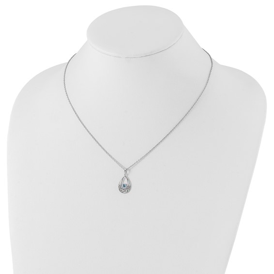 White Ice Diamond and Gemstone Teardrop Necklace