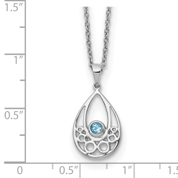 White Ice Diamond and Gemstone Teardrop Necklace