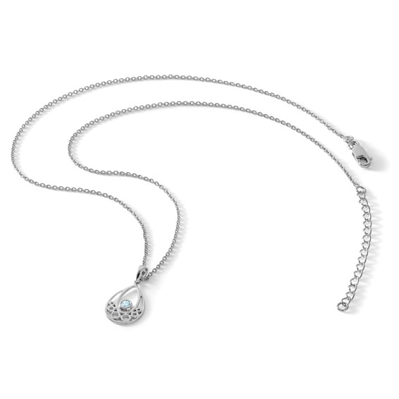 White Ice Diamond and Gemstone Teardrop Necklace