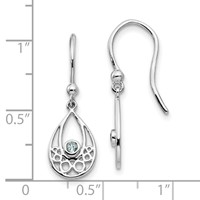 White Ice Sterling Silver Rhodium-plated Earrings with Blue Topaz Shepherd Hook Dangle view 4