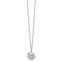 White Ice Sterling Silver Rhodium-plated Diamond Flower Necklace with 2 Inch Extender, 18" view 2
