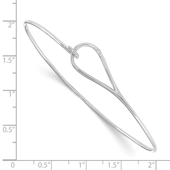 White Ice Sterling Silver Rhodium-plated Diamond Bangle