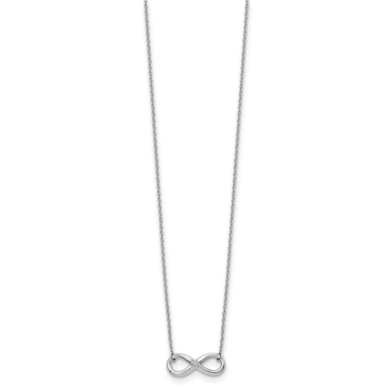 White Ice Sterling Silver Rhodium-plated 18 Inch Diamond Infinity Necklace