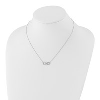 White Ice Sterling Silver Rhodium-plated Diamond Infinity Necklace, 18" view 4