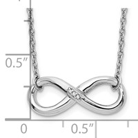 White Ice Sterling Silver Rhodium-plated Diamond Infinity Necklace, 18" view 3