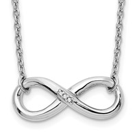 White Ice Sterling Silver Rhodium-plated Diamond Infinity Necklace, 18" view 1