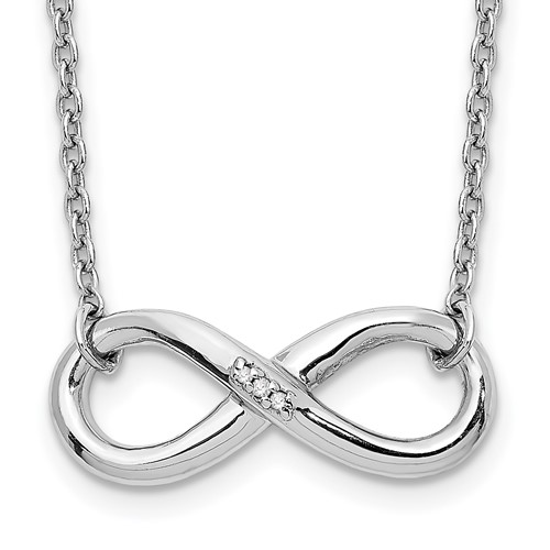 White Ice Sterling Silver Rhodium-plated Diamond Infinity Necklace, 18"