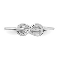 White Ice Sterling Silver Rhodium-plated Diamond Infinity Ring view 5