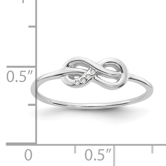 White Ice Sterling Silver Rhodium-plated Diamond Infinity Ring