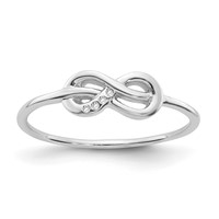 White Ice Sterling Silver Rhodium-plated Diamond Infinity Ring view 1