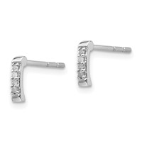 White Ice Sterling Silver Rhodium-plated Diamond Post Earrings view 2