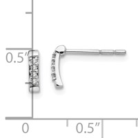 White Ice Sterling Silver Rhodium-plated Diamond Post Earrings view 4