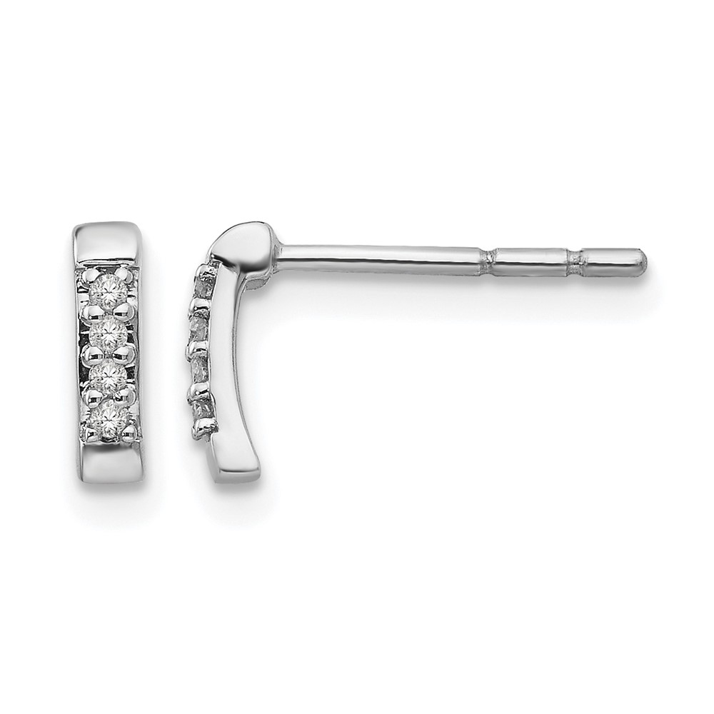 White Ice Sterling Silver Rhodium-plated Diamond Post Earrings