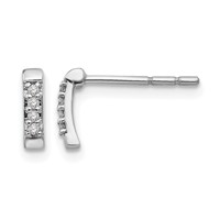 White Ice Sterling Silver Rhodium-plated Diamond Post Earrings view 1