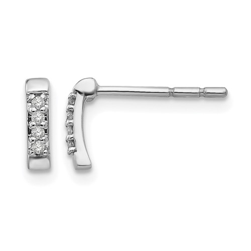 White Ice Sterling Silver Rhodium-plated Diamond Post Earrings