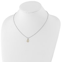 White Ice Sterling Silver Rhodium-plated Gold-tone Diamond Necklace with 2 Inch Extender, 18" view 4