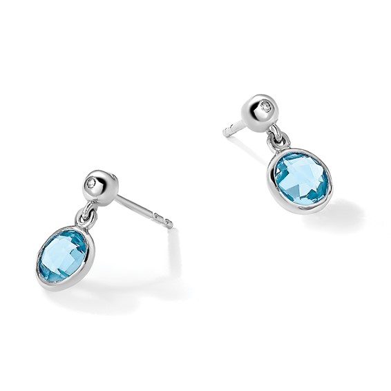 White Ice Diamond & Gemstone Post Earrings