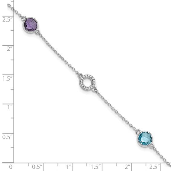 White Ice Diamond & 2 Different Gemstones Bracelets