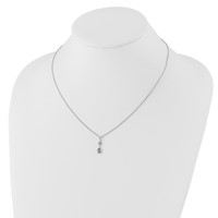 White Ice Sterling Silver Rhodium-plated Amethyst and Diamond Necklace with 2 Inch Extender, 18" view 4