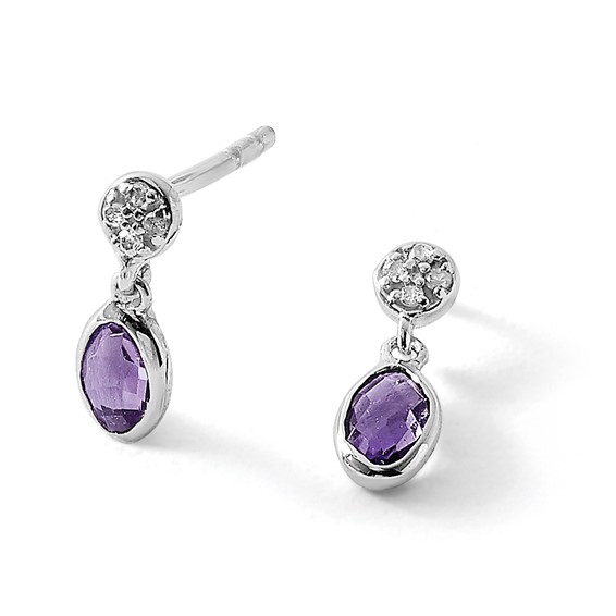 White Ice Diamond & Gemstone Post Earrings