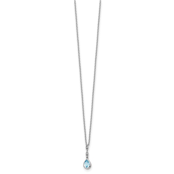 White Ice Diamond and Gemstone Teardrop Necklace