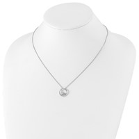 White Ice Sterling Silver Rhodium-plated Blue Topaz and Diamond Necklace with 2 Inch Extender, 18" view 3