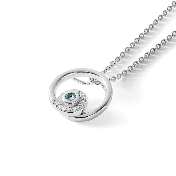 White Ice Diamond and Gemstone Circle Necklace