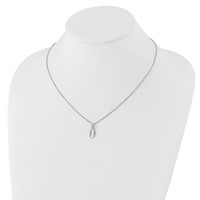 White Ice Sterling Silver Rhodium-plated Diamond Necklace with 2 Inch Extender, 18" view 4