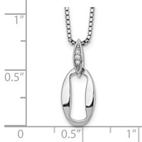 White Ice Sterling Silver Rhodium-plated Diamond Necklace with 2 Inch Extender, 18" view 3