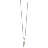 White Ice Sterling Silver Rhodium-plated Gold-tone Diamond Necklace with 2 Inch Extender, 18" view 2