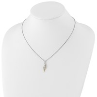 White Ice Sterling Silver Rhodium-plated Gold-tone Diamond Necklace with 2 Inch Extender, 18" view 4