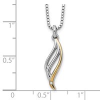 White Ice Sterling Silver Rhodium-plated Gold-tone Diamond Necklace with 2 Inch Extender, 18" view 3